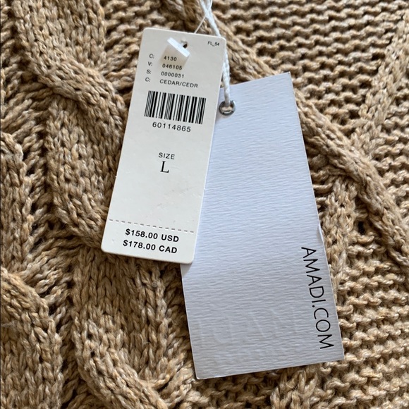Anthropologie Amadi Leah tan sweater dress Large L New NWT RARE HTF GORGEOUS - Picture 8 of 9
